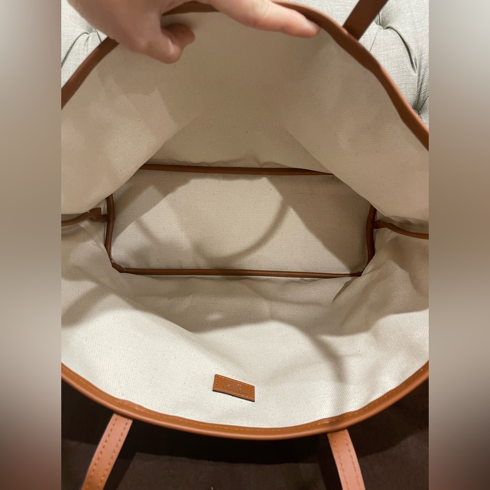 MOYNAT Oh! tote ruban MM Griege with yellow and blue ribbon - Picture 6 of 11
